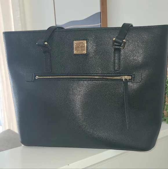 Dooney & Bourke Black Tote with Gold Accents - Picture 8 of 11